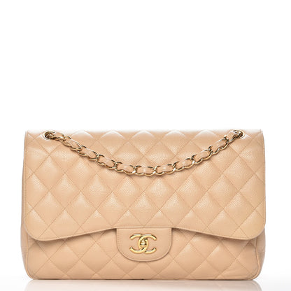 Chanel Caviar Quilted Jumbo Double Flap Beige Clair 1 of 8