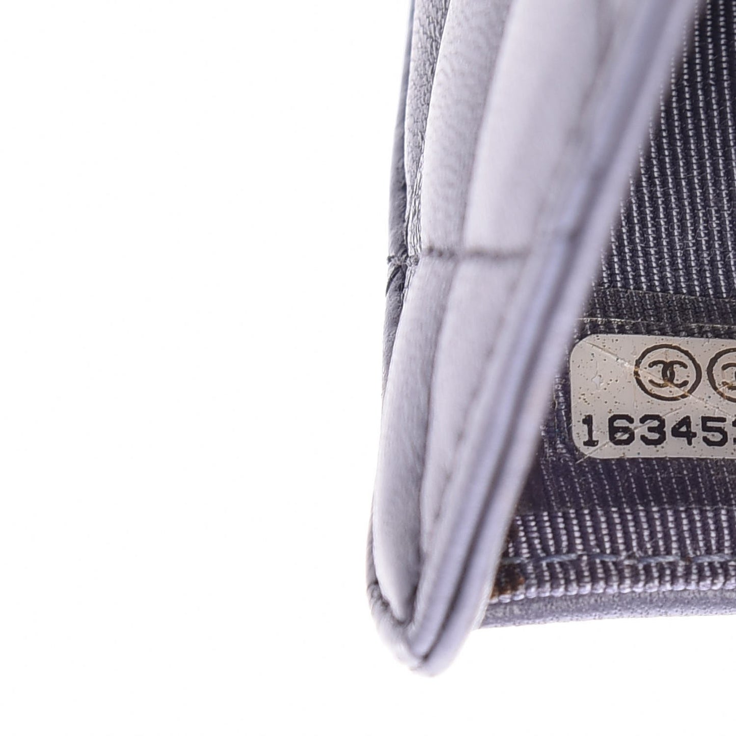 Lambskin Quilted Yen Wallet Purple