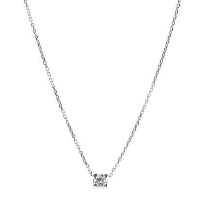 Cartier 18K White Gold Diamond .24ct C De Cartier Pendant Necklace 1 of 7