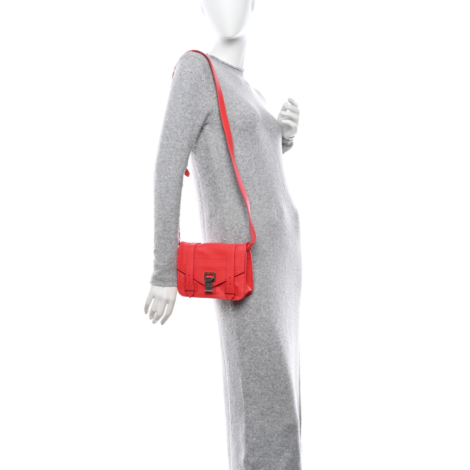 Proenza Schouler Lambskin PS1 Mini Pouch Messenger Deep Coral 2 of 10