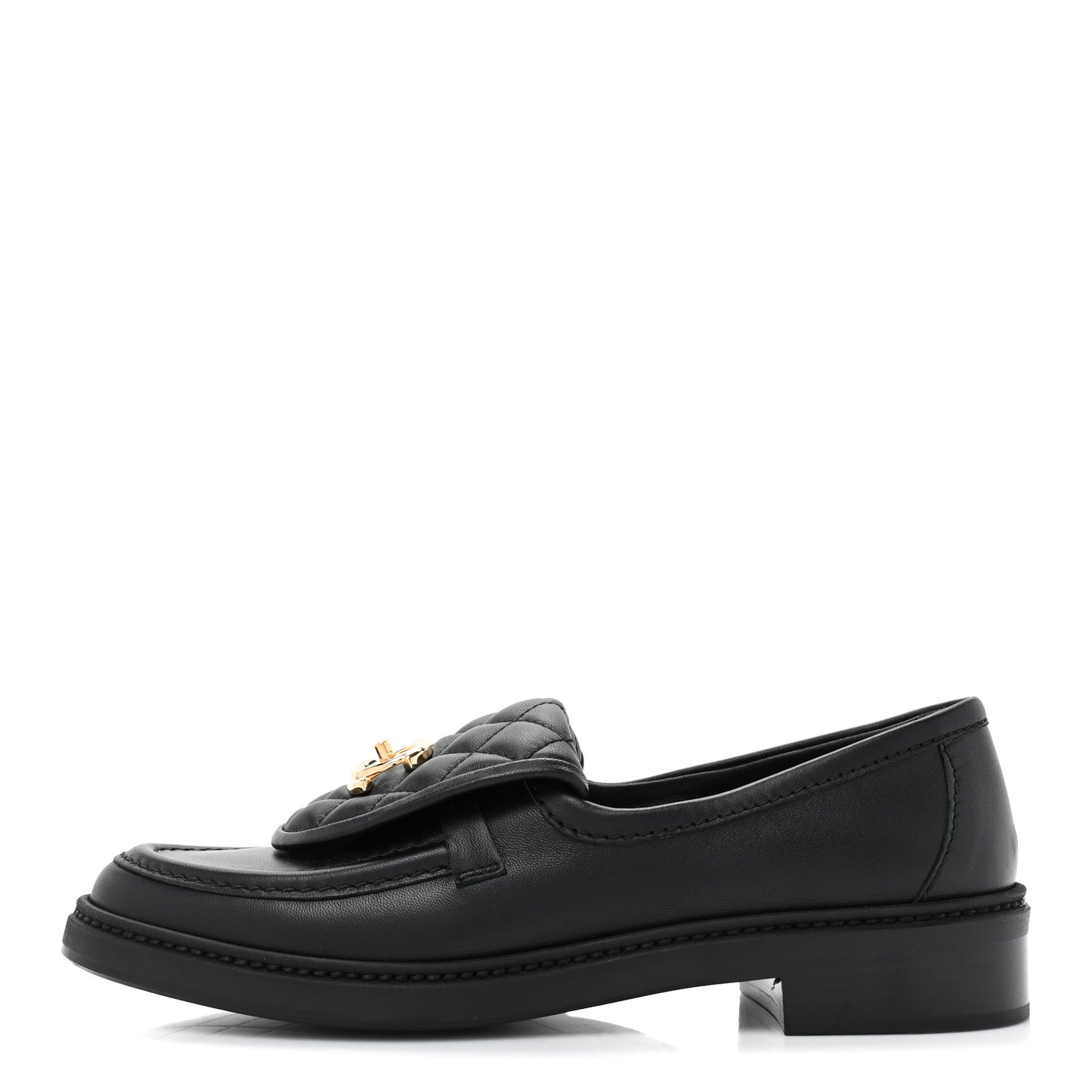 Lambskin Quilted CC Turnlock Loafers 37.5 Black