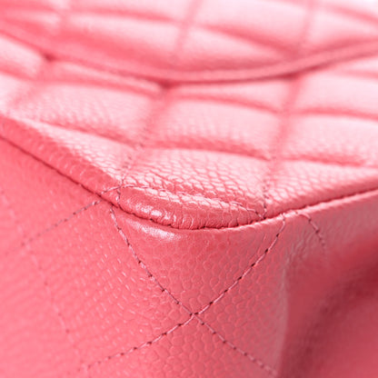 Chanel Metallic Caviar Quilted Medium Double Flap Pink 11 of 13