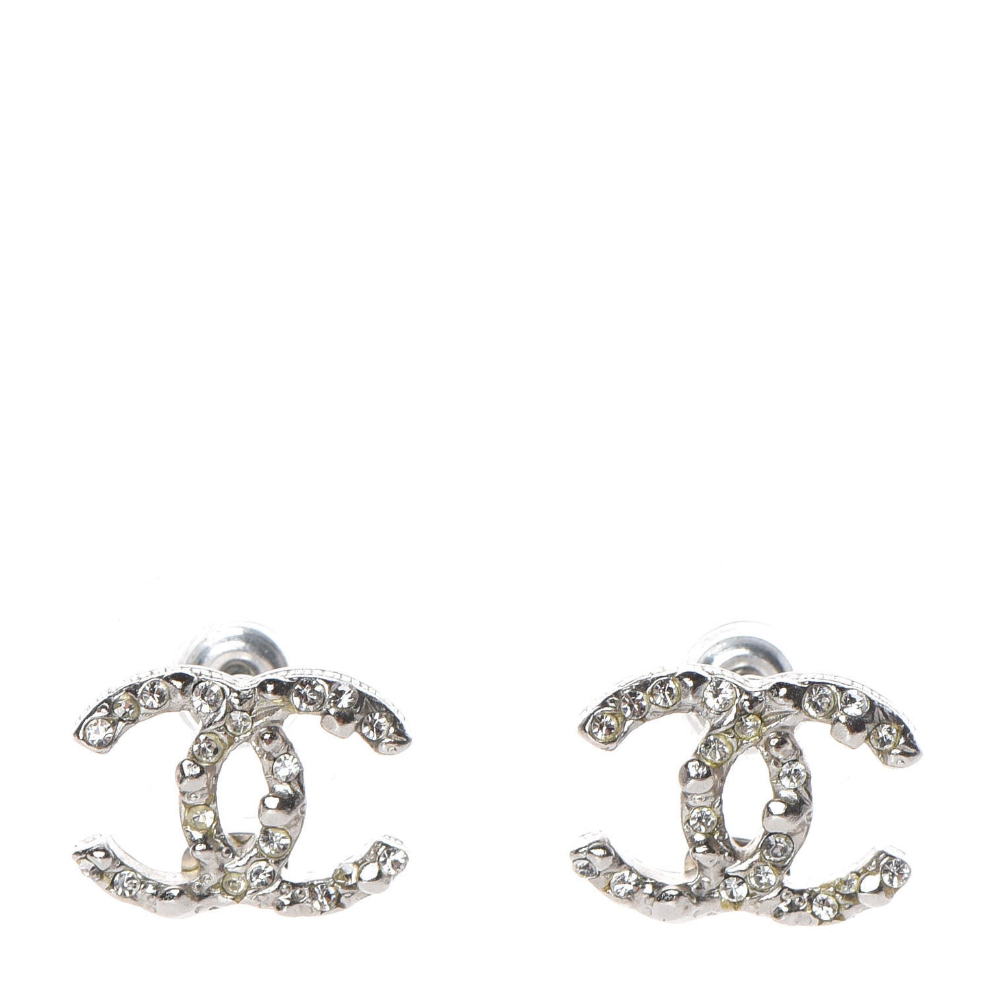 Crystal CC Earrings Silver
