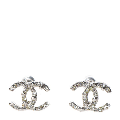 Chanel Crystal CC Earrings Silver 1 of 5
