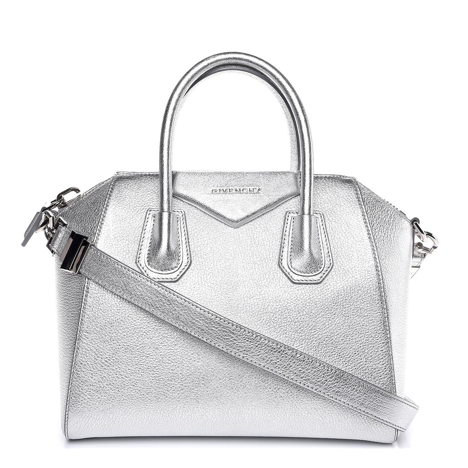 Givenchy Metallic Sugar Goatskin Small Antigona Silver 1 of 8
