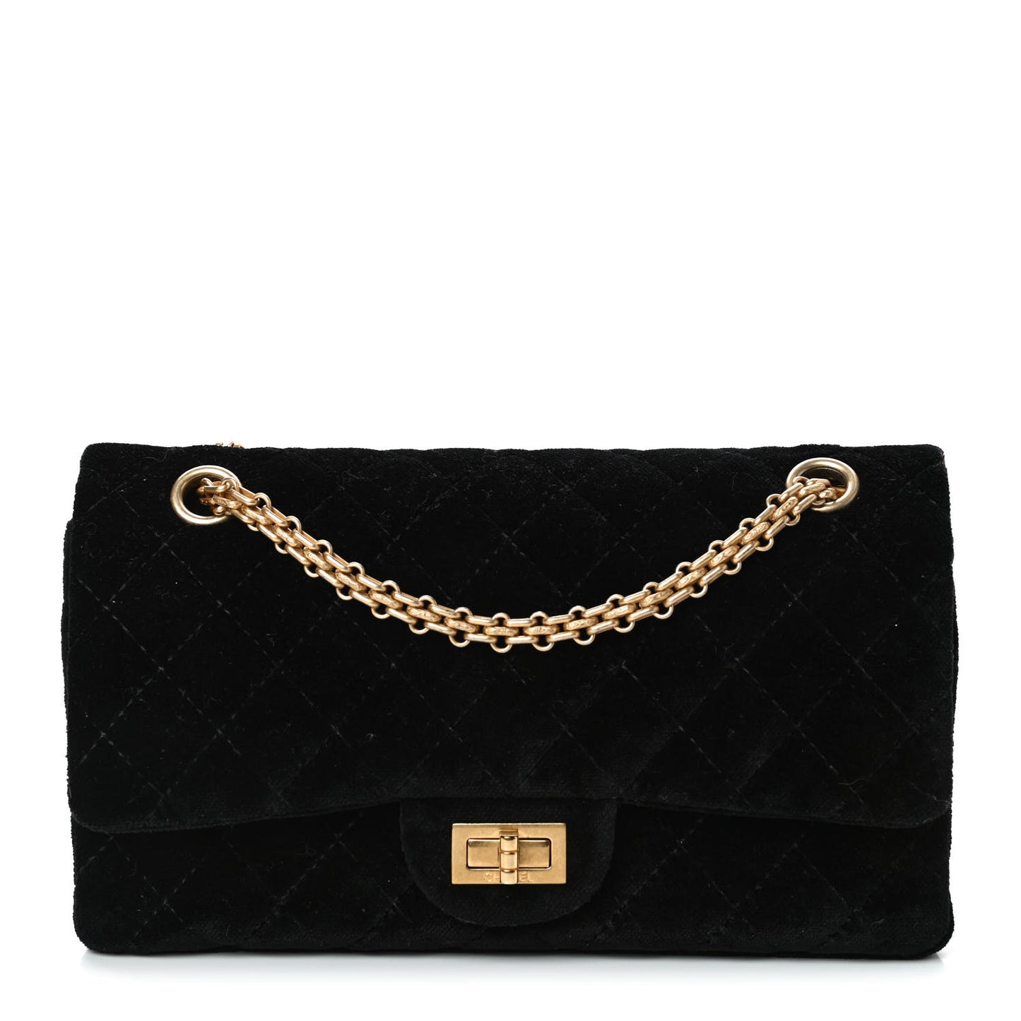 Velvet Quilted 2.55 Reissue 225 Flap Black
