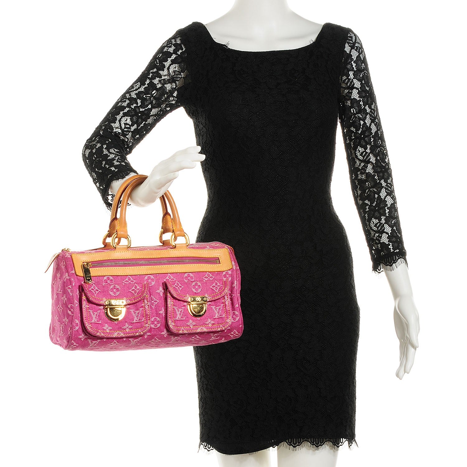 Louis Vuitton Monogram Denim Neo Speedy Fuchsia 2 of 7