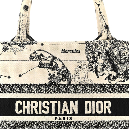Christian Dior Canvas Embroidered Small Zodiac Toile De Jouy Book Tote Latte 8 of 15