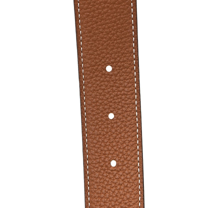 Hermes Chamonix Togo 32mm H Twist Belt 100 40 Gold Etain 4 of 4
