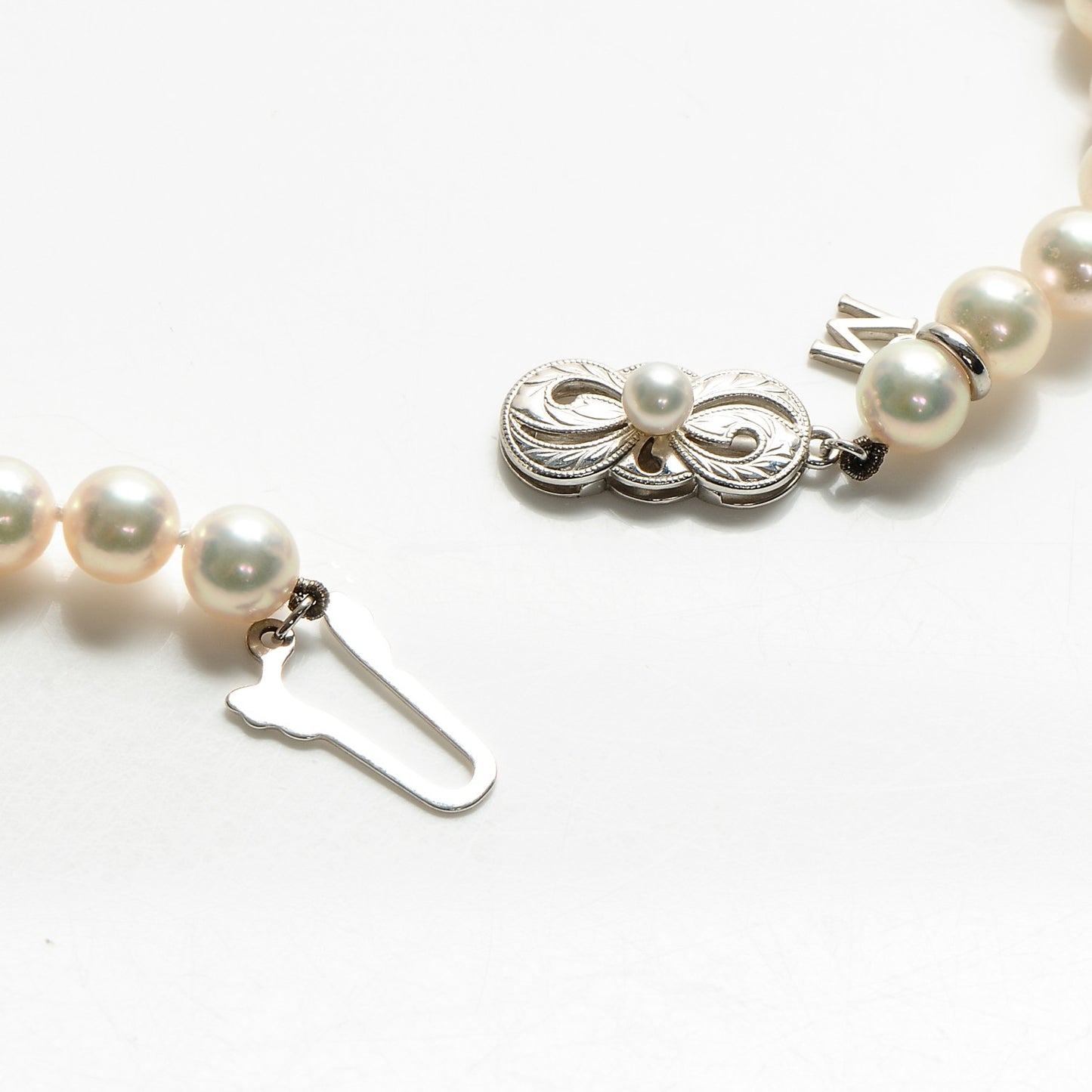 18K White Gold Pearl 6mm Strand Akoya Necklace 16