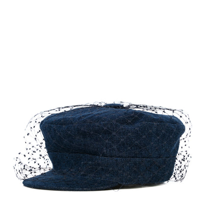 Christian Dior Denim Arty Veil Cap 58 Blue 1 of 8
