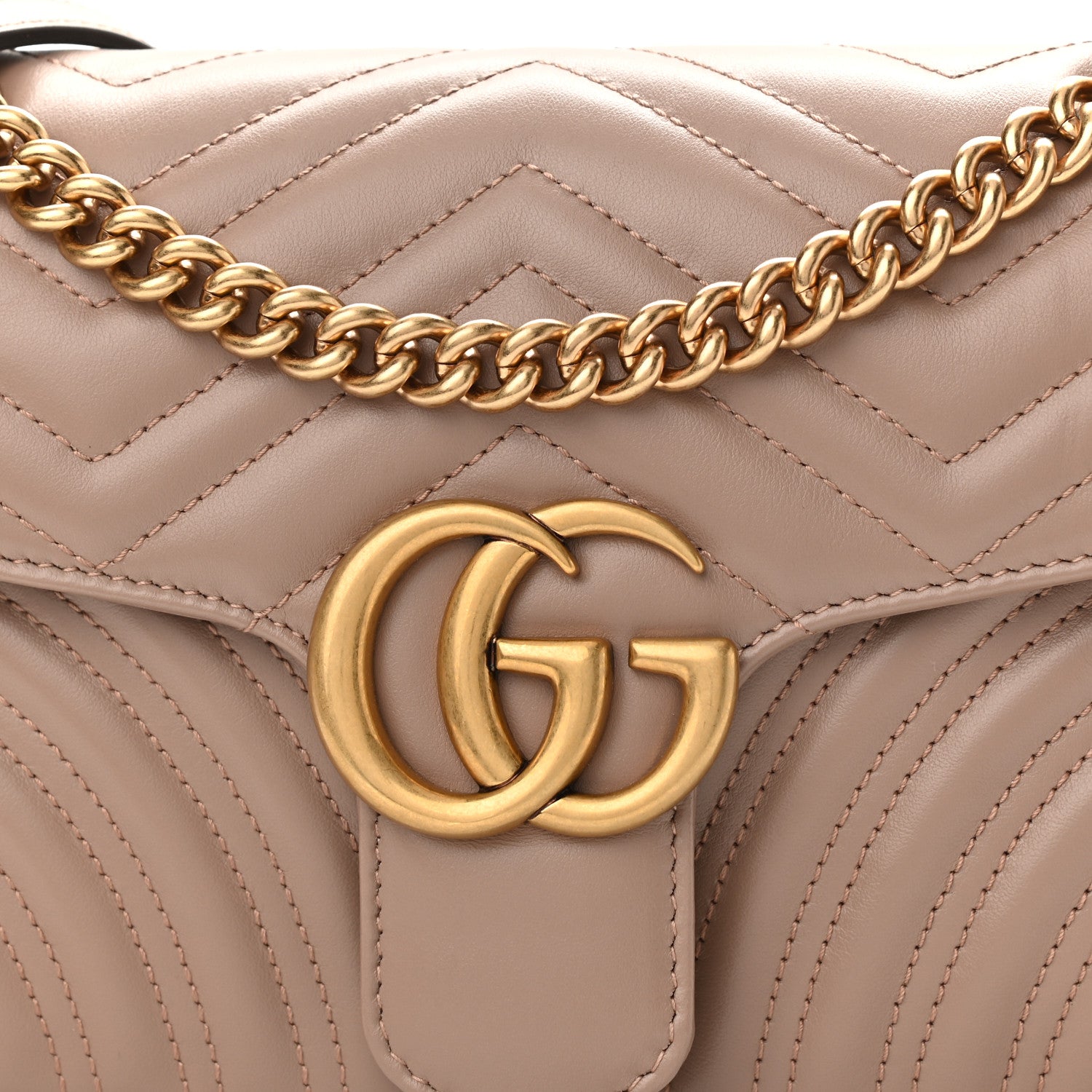 Gucci Calfskin Matelasse Small GG Marmont Shoulder Bag Porcelain Rose 8 of 10