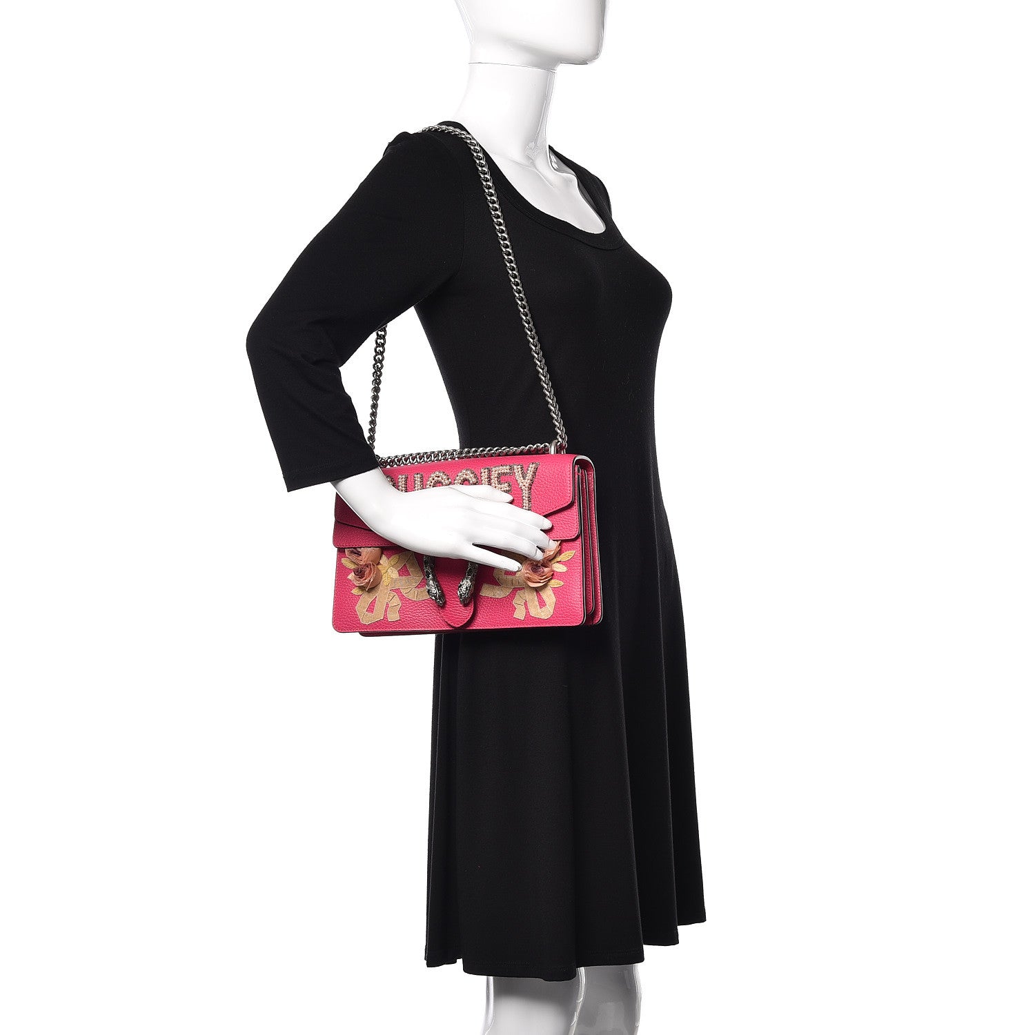 Gucci Pebbled Calfskin Embellished Guccify Small Dionysus Shoulder Bag Rosa 2 of 10