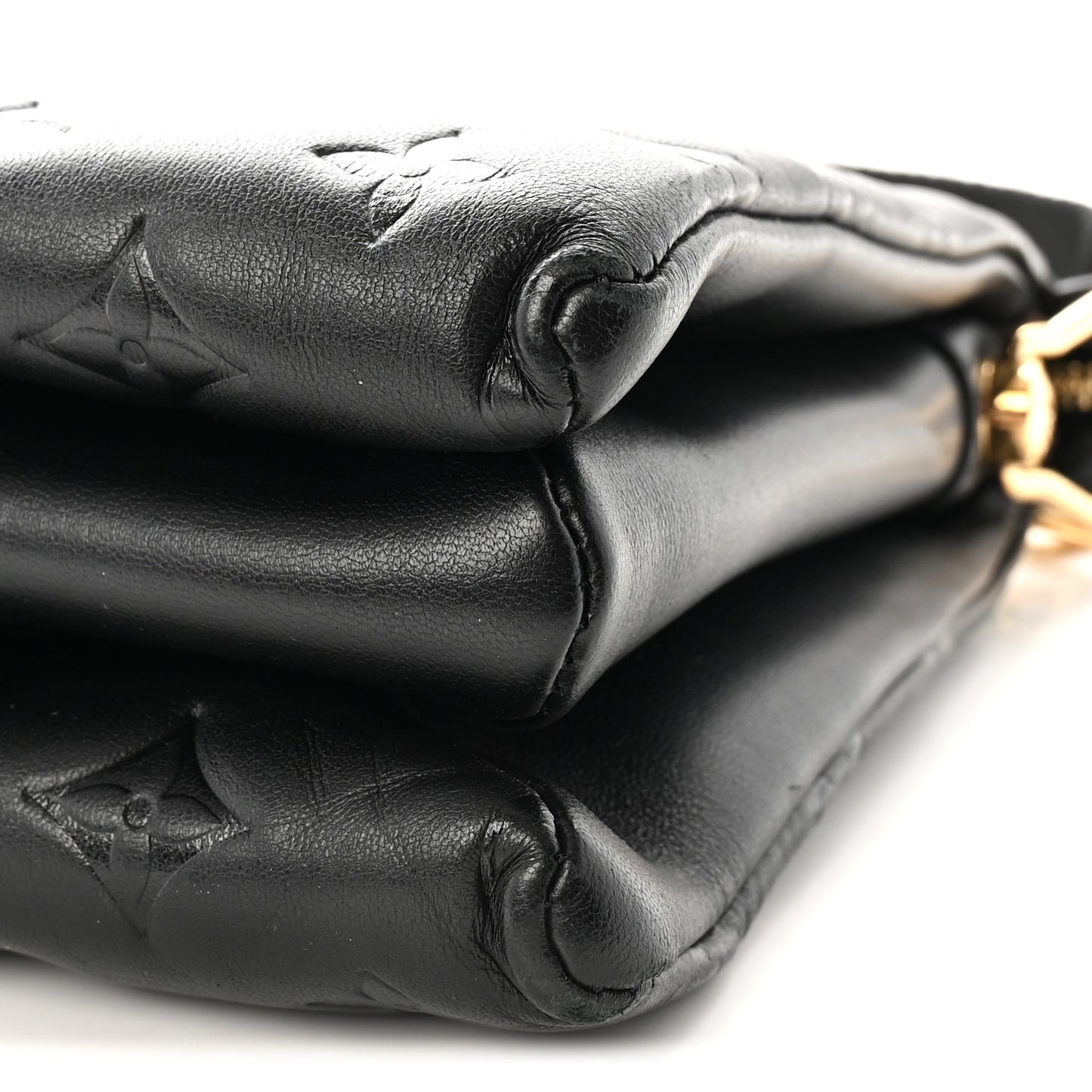 Lambskin Embossed Monogram Coussin PM Black