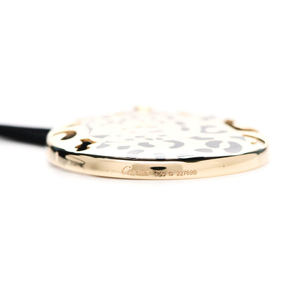 Cartier 18K Yellow Gold Enamel Tsavorite Panthere De Cartier Pendant Cord Necklace 4 of 4