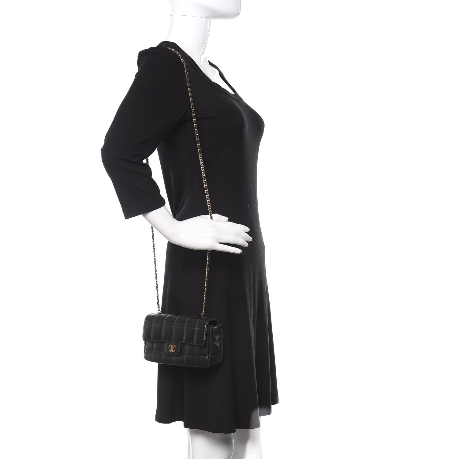 Chanel Lambskin Quilted Mini Chocolate Bar Flap Black 2 of 12