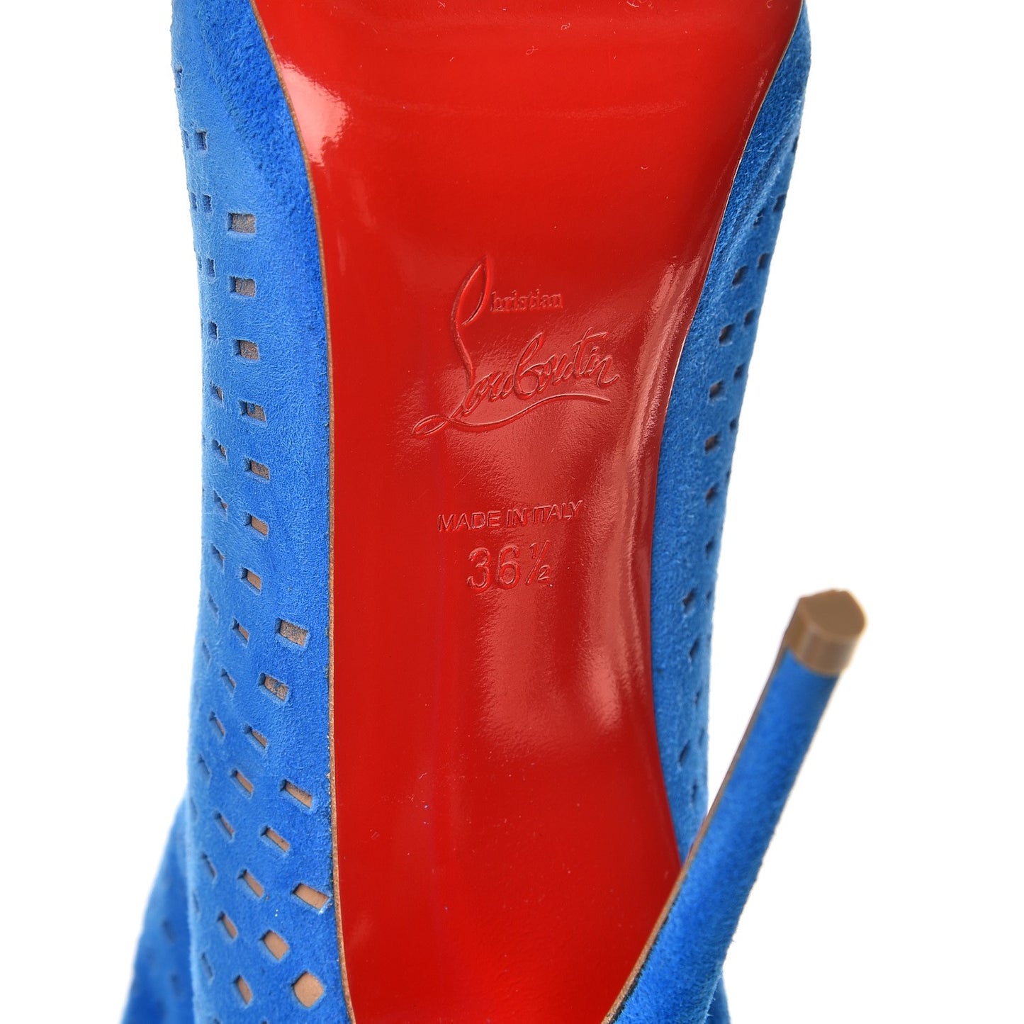Perforated Nappa Suede Jennifer 120 Boots 36.5 Blue