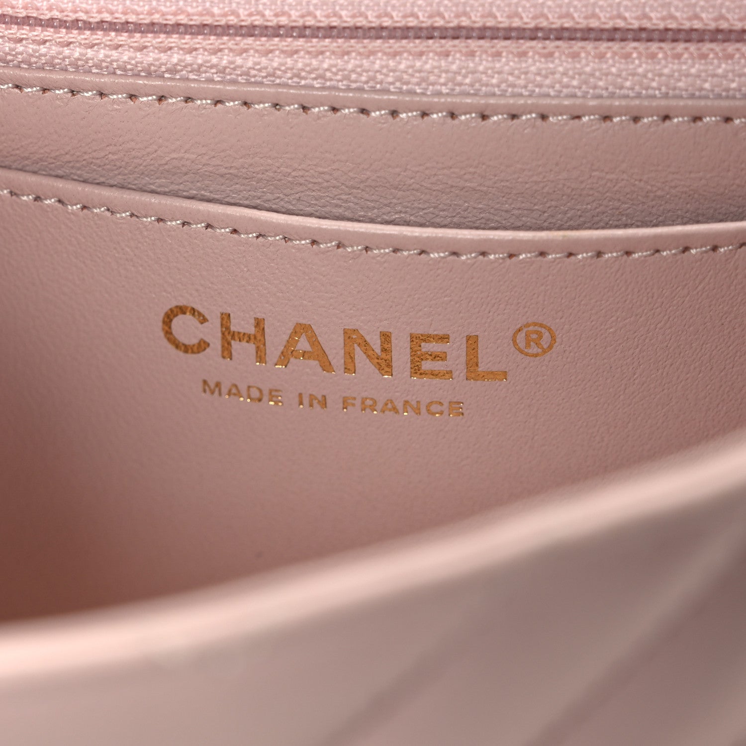 Chanel Calfskin Chevron Quilted Mini Rectangular Flap Light Pink 6 of 10