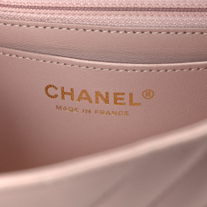 Chanel Calfskin Chevron Quilted Mini Rectangular Flap Light Pink 6 of 10
