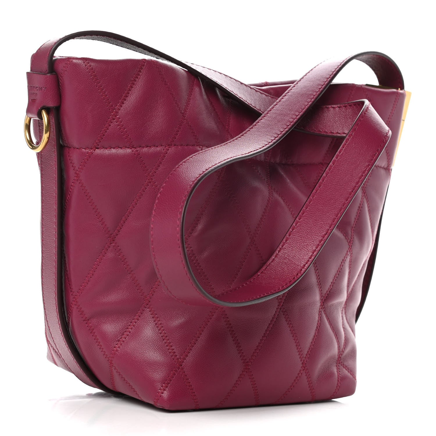 Givenchy Lambskin Quilted Mini GV Bucket Bag Orchid Purple 3 of 13