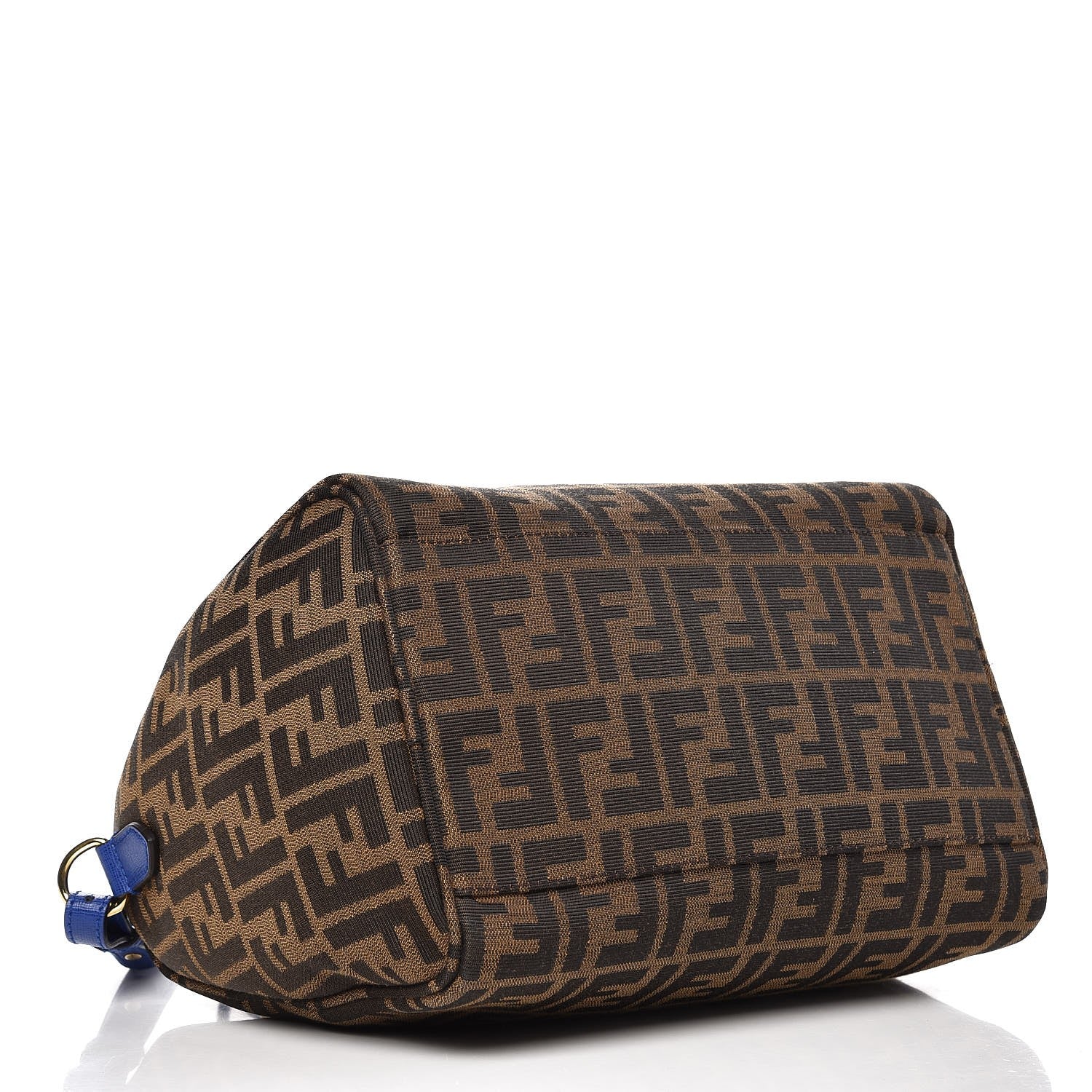 Fendi Zucca Vitello Elite Small Boston Tobacco Blue Neon 4 of 7