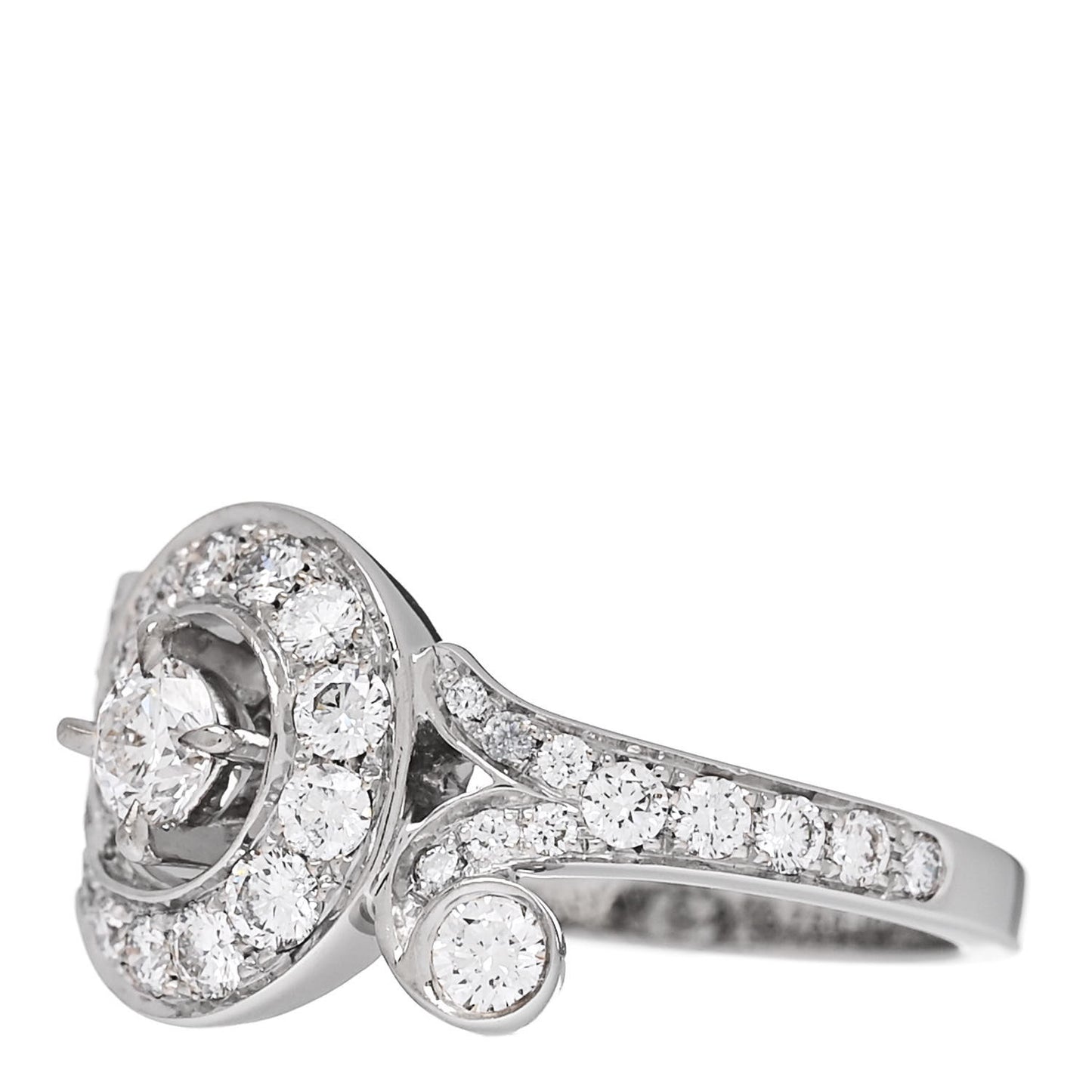 18K White Gold Diamond Nid du Paradis Ring 50 5.25