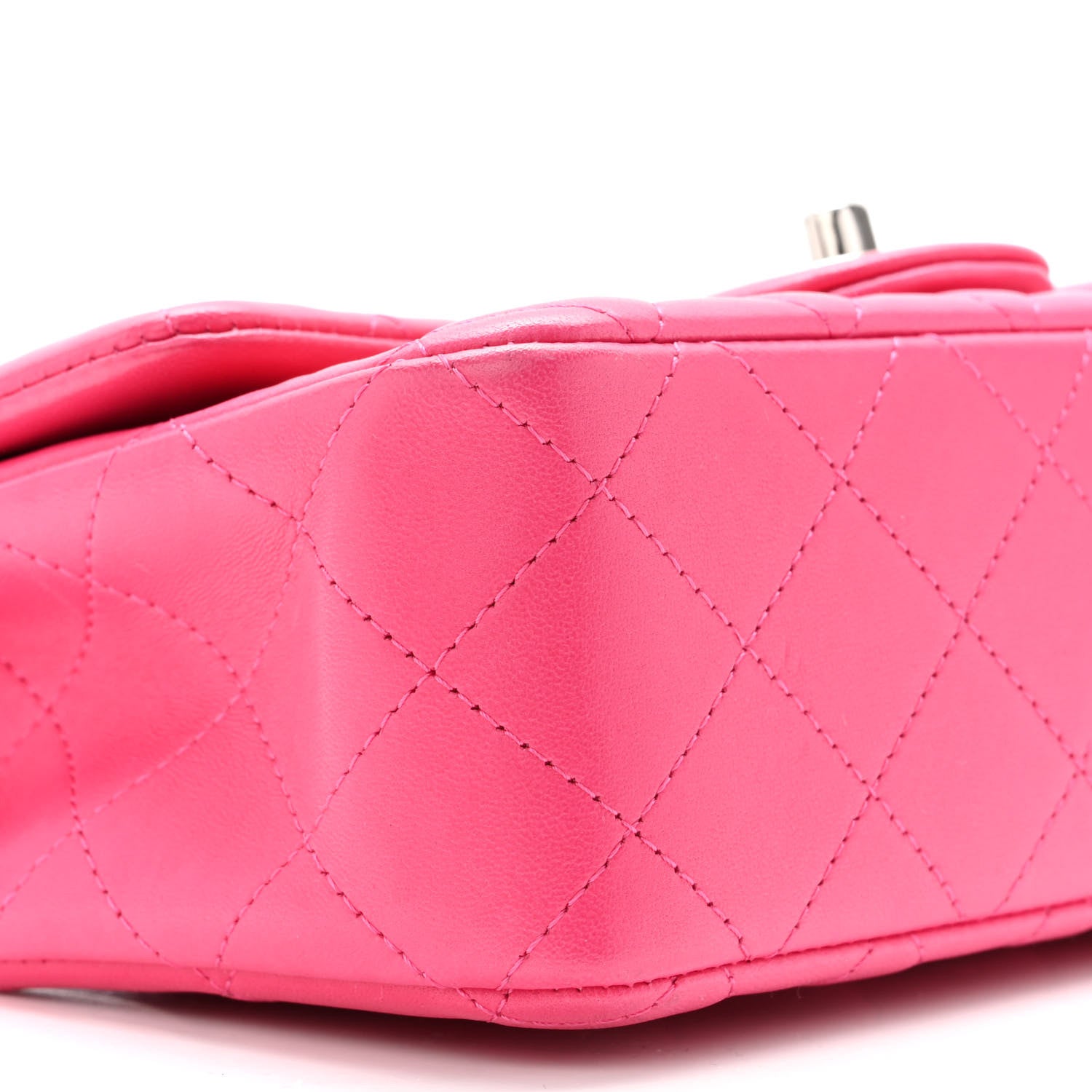Chanel Lambskin Quilted Mini Rectangular Flap Fuchsia 9 of 10