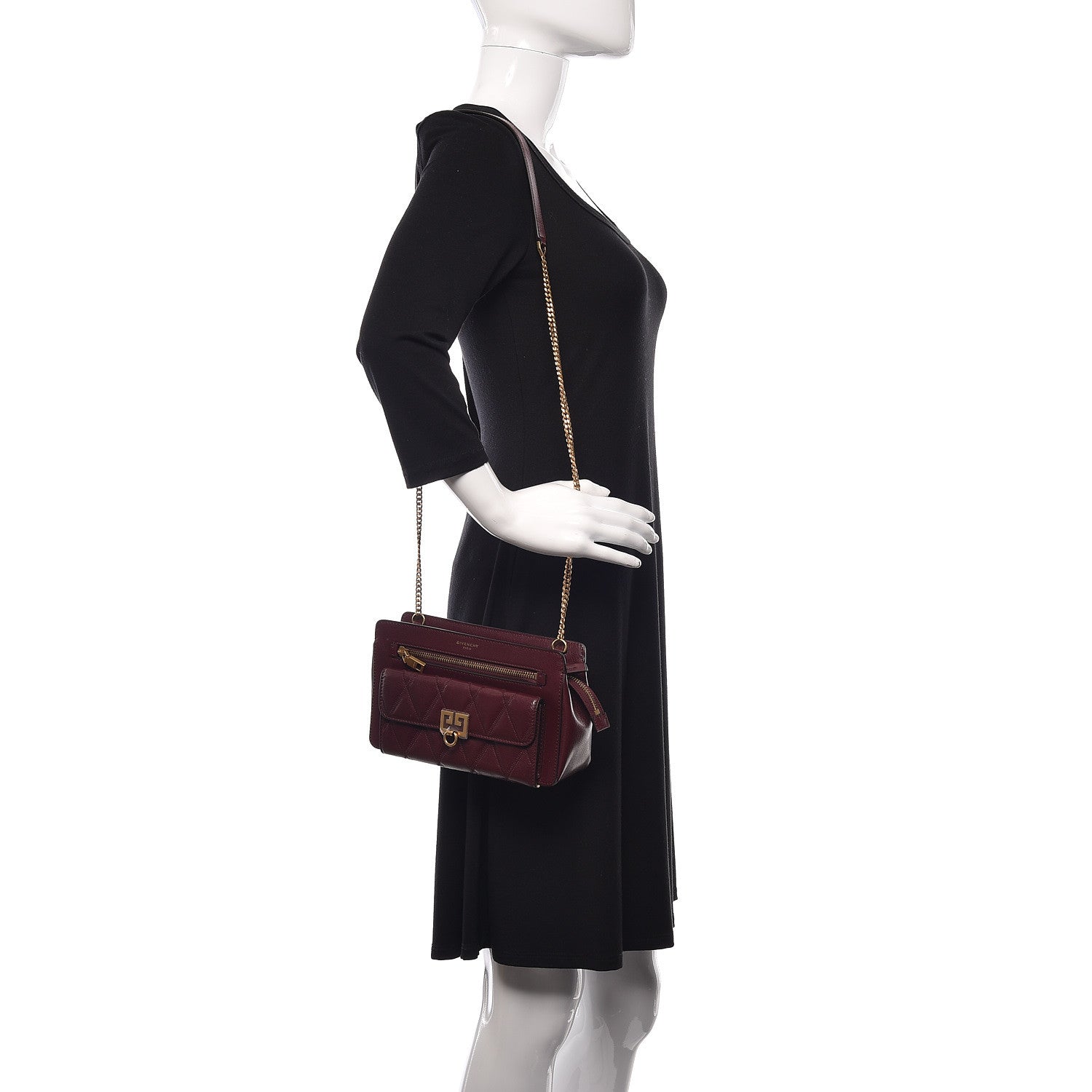 Givenchy Goatskin Diamond Quilted Pocket Crossbody Aubergine 2 of 10