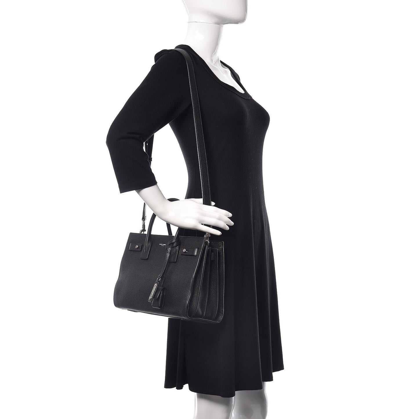Grained Calfskin Baby Sac De Jour Souple Black