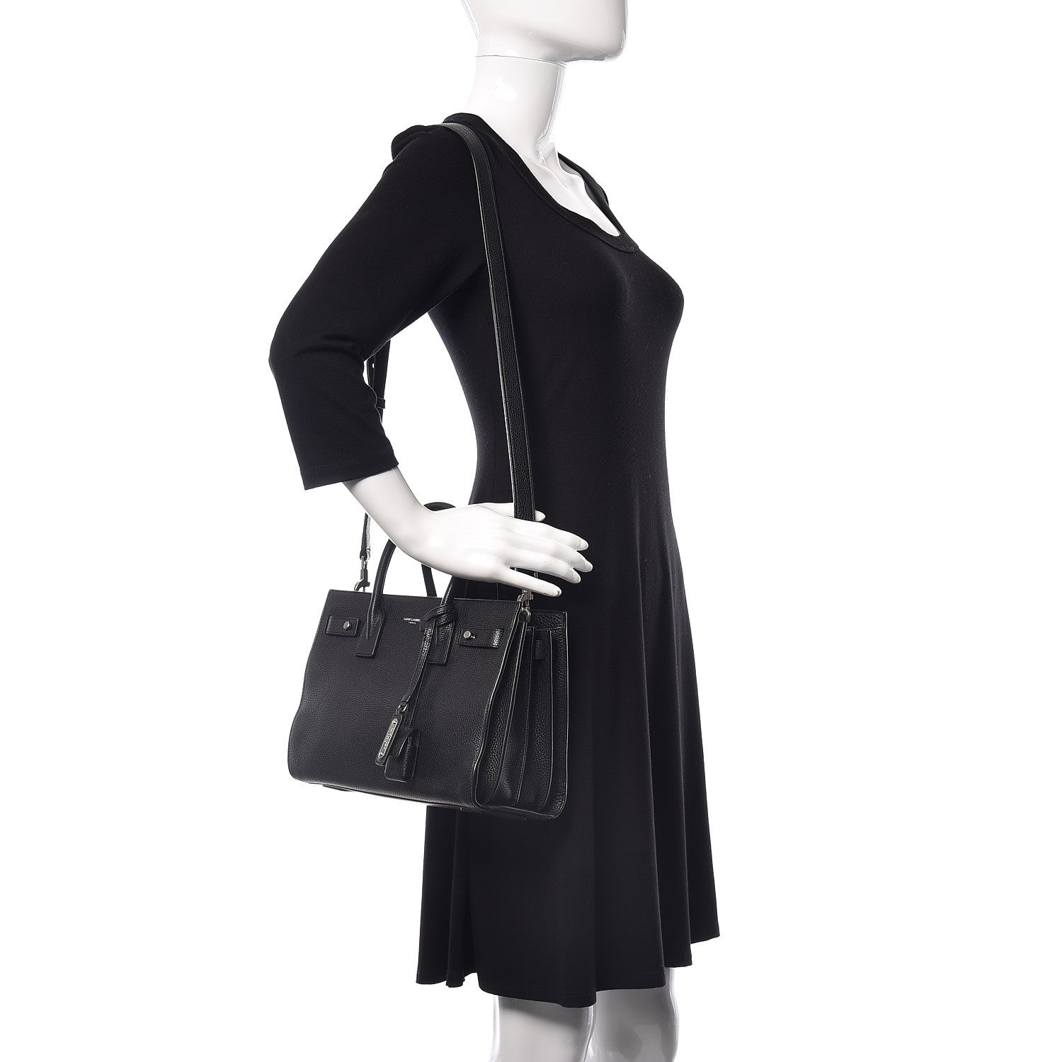 Saint Laurent Grained Calfskin Baby Sac De Jour Souple Black 2 of 13