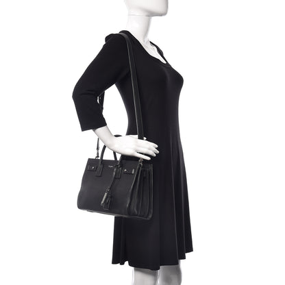 Saint Laurent Grained Calfskin Baby Sac De Jour Souple Black 2 of 13