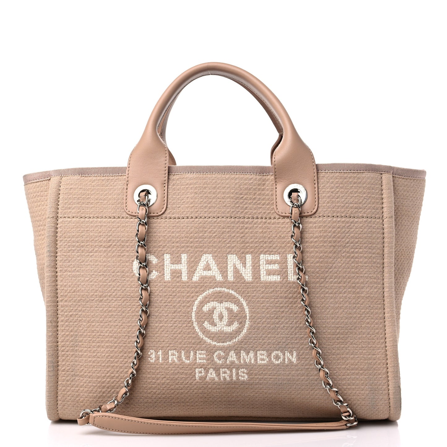 Mixed Fibers Small Deauville Tote Beige