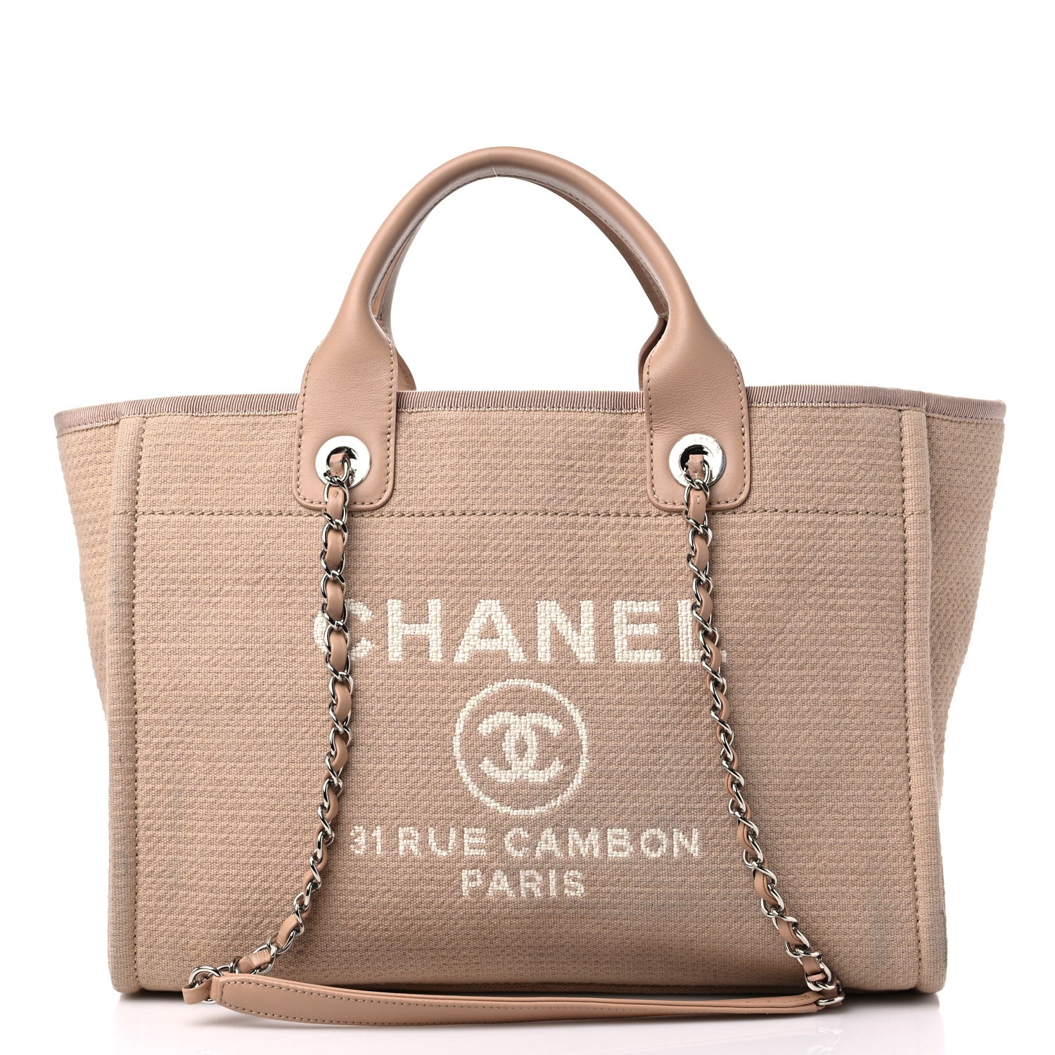 Chanel Mixed Fibers Small Deauville Tote Beige 3 of 12