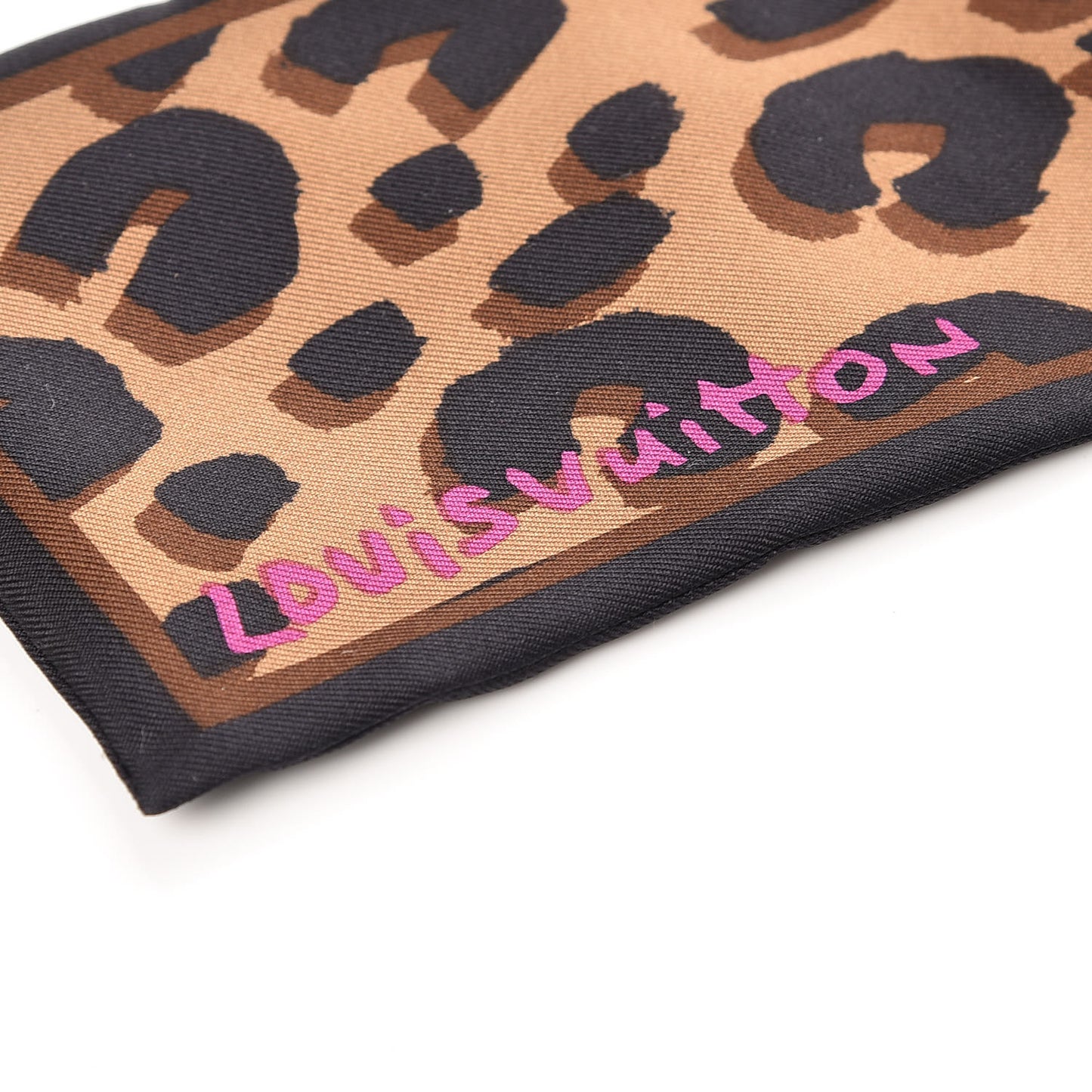 Silk Leopard Bandeau Scarf Marron