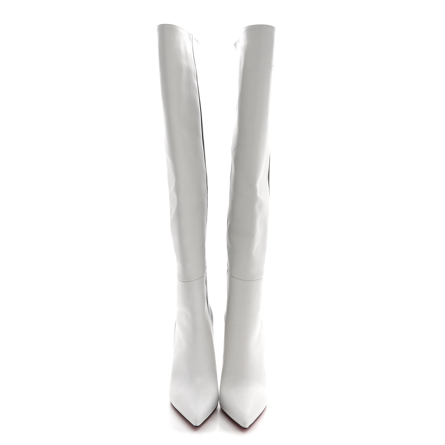 Christian Louboutin Calfskin Astrilarge 100 Knee Boots 37 Black White 2 of 12