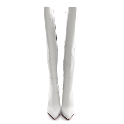 Christian Louboutin Calfskin Astrilarge 100 Knee Boots 37 Black White 2 of 12