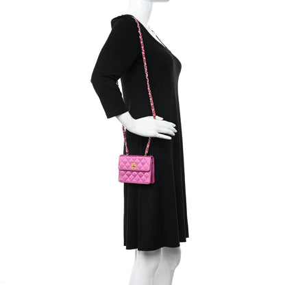 Chanel Satin Quilted Mini Square Flap Pink 2 of 13