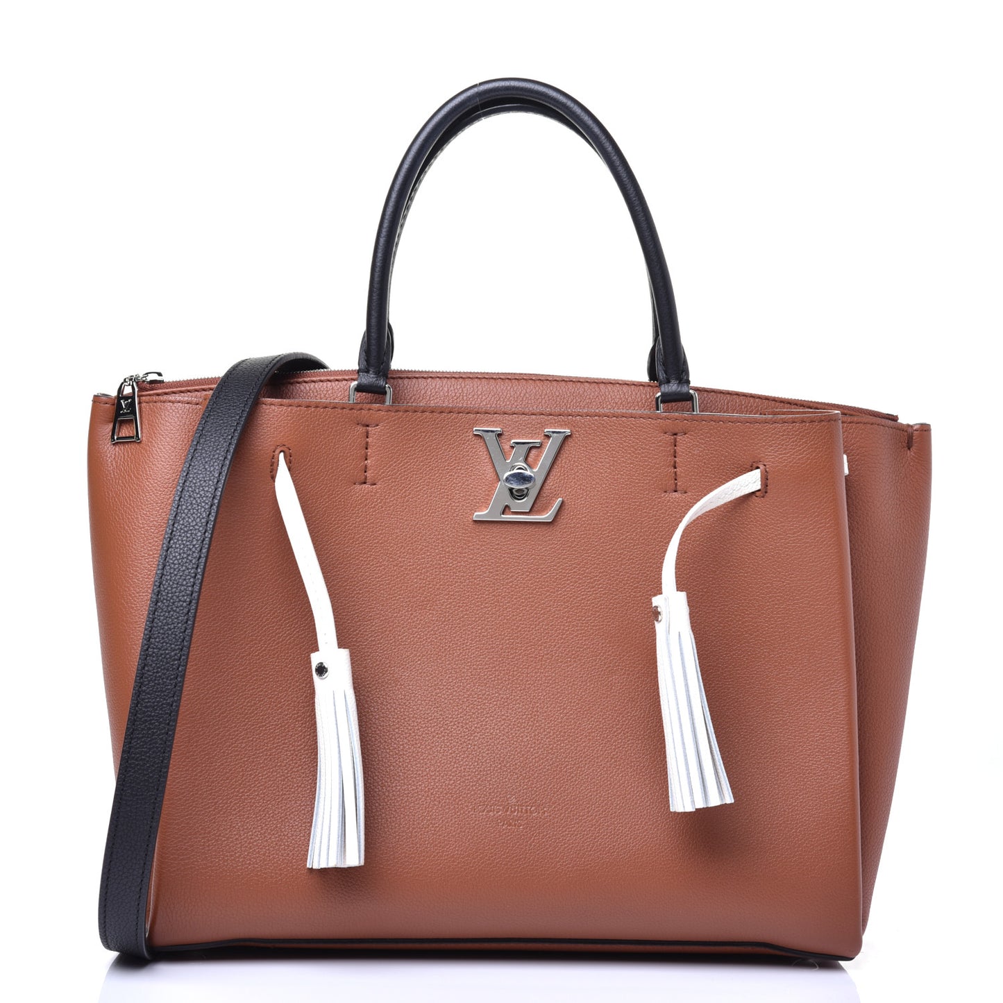 Calfskin Lockmeto Caramel Creme Black