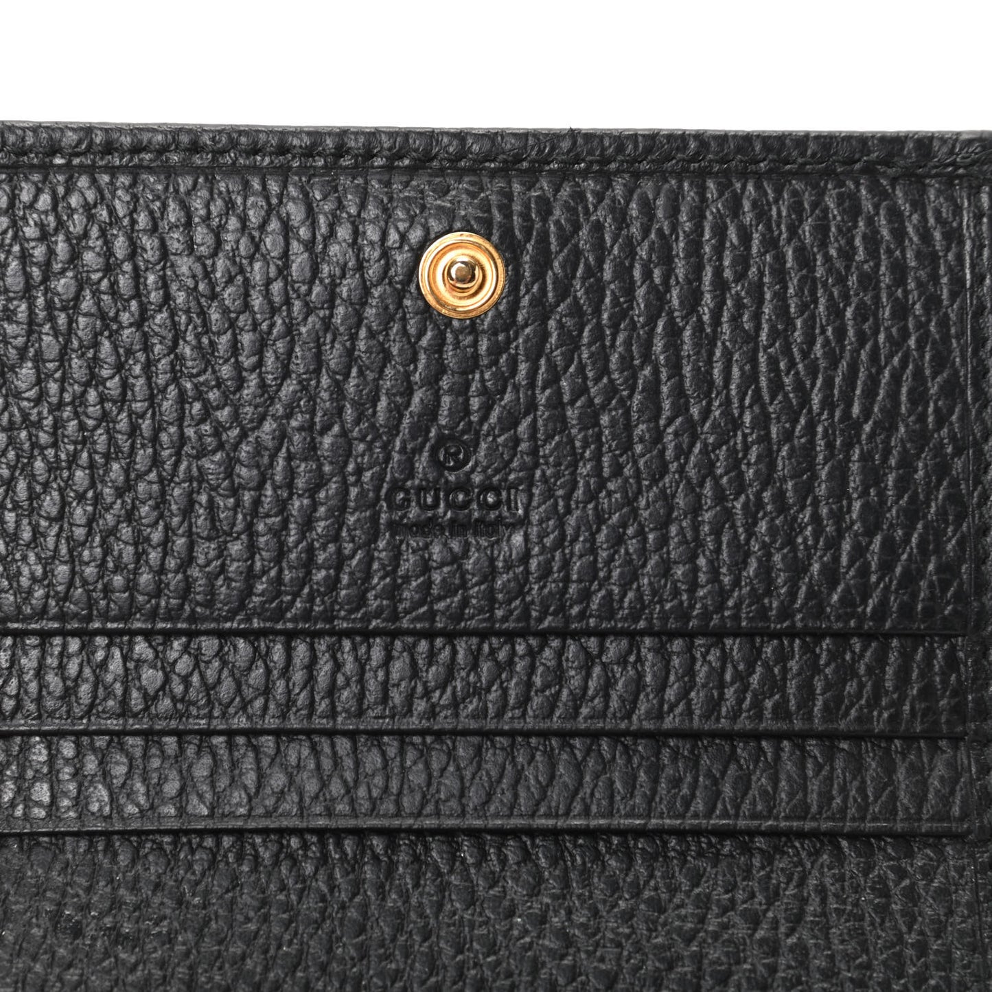 Pebbled Calfskin GG Marmont Card Case Black