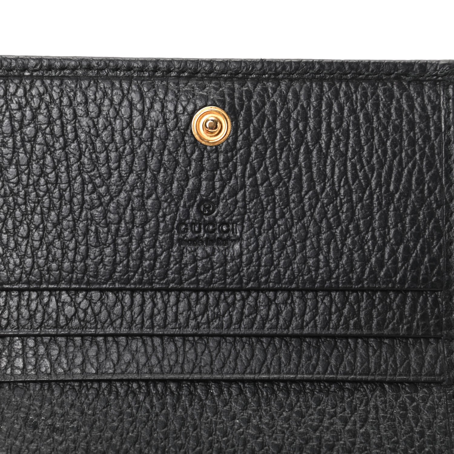 Gucci Pebbled Calfskin GG Marmont Card Case Black 6 of 7