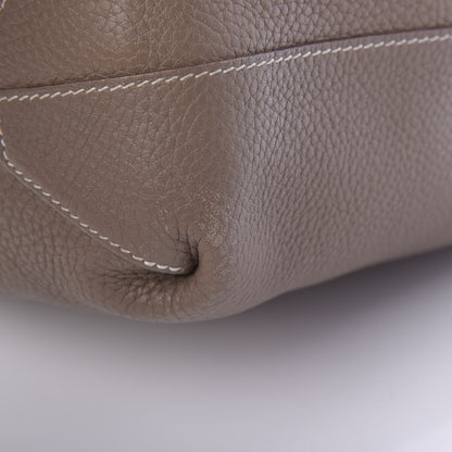 Hermes Taurillon Clemence Double Sens 45 Reversible Tote Bleu Hydra Etoupe 13 of 19