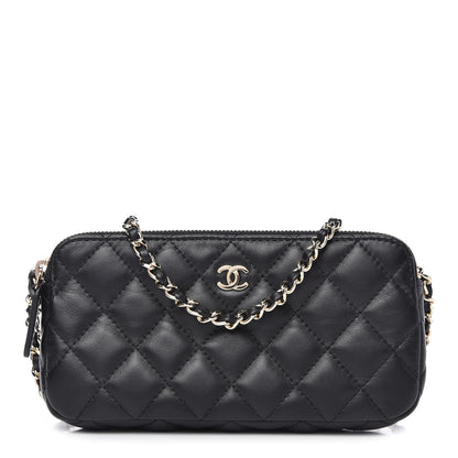 Chanel Lambskin Quilted Small Clutch With Chain Black 1 of 12