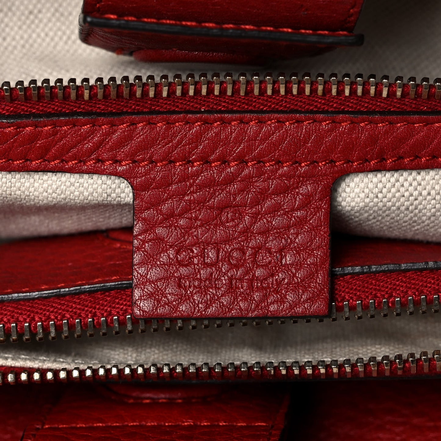 Pebbled Calfskin Medium Bamboo Shopper Tote Red