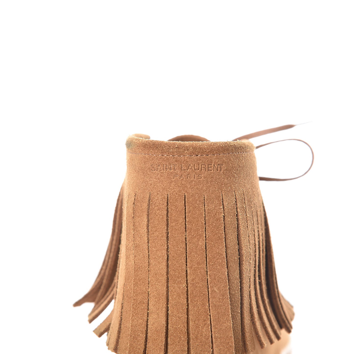 Suede Mens Fringe Moccasin Bootie 38.5 Brown