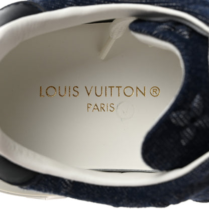 Louis Vuitton Denim Monogram Debossed Time Out Sneakers 37 Blue 6 of 9