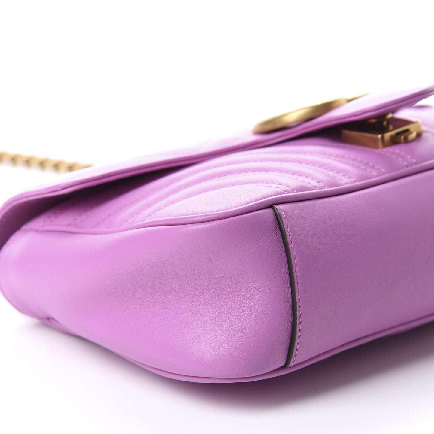 Calfskin Matelasse Small GG Marmont Shoulder Bag Candy Mousse