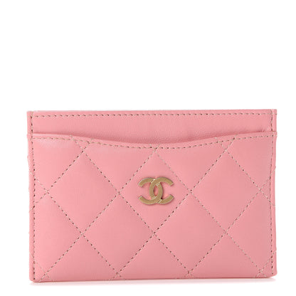 Chanel Lambskin Quilted Card Holder Pink 1 of 8