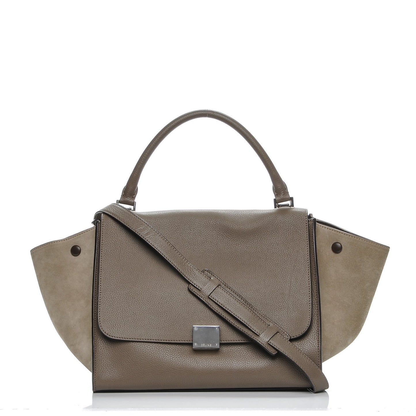 Drummed Calfskin Suede Medium Trapeze Souris