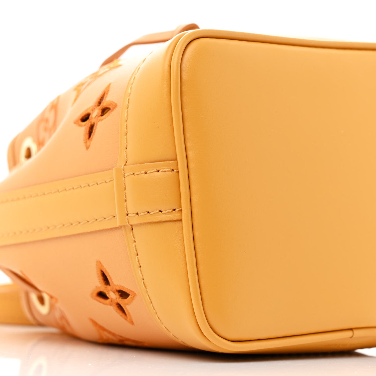 Perforated Calfskin Monogram Nano Noe Safran Yellow