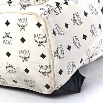 MCM Visetos Medium Side Stud Stark Backpack White 10 of 14